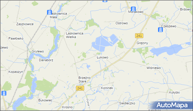 mapa Łukowo gmina Wągrowiec, Łukowo gmina Wągrowiec na mapie Targeo