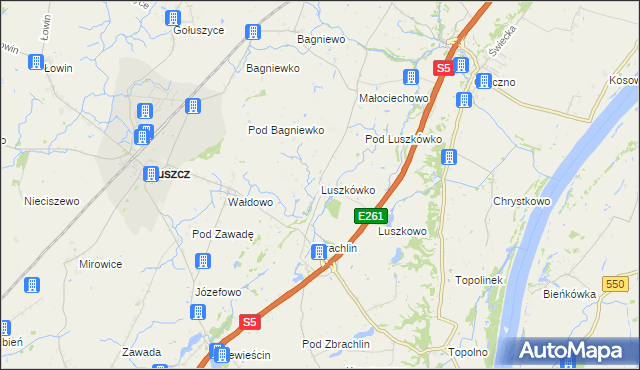 mapa Luszkówko, Luszkówko na mapie Targeo