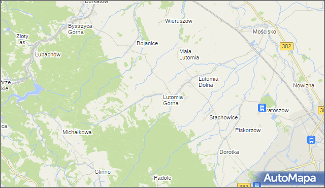 mapa Lutomia Górna, Lutomia Górna na mapie Targeo