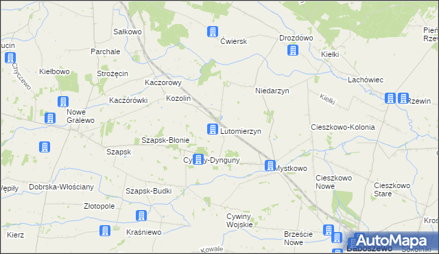 mapa Lutomierzyn, Lutomierzyn na mapie Targeo