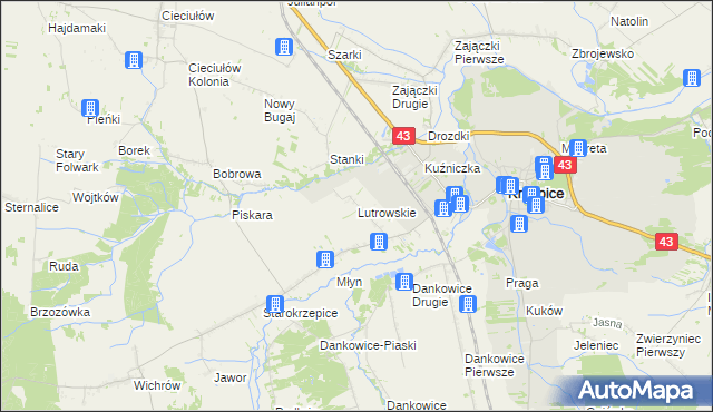mapa Lutrowskie, Lutrowskie na mapie Targeo