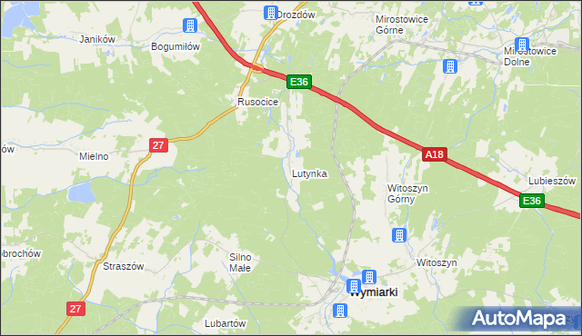 mapa Lutynka, Lutynka na mapie Targeo