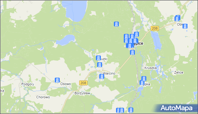 mapa Łużki, Łużki na mapie Targeo