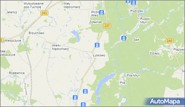 mapa Łyskowo gmina Gostycyn, Łyskowo gmina Gostycyn na mapie Targeo