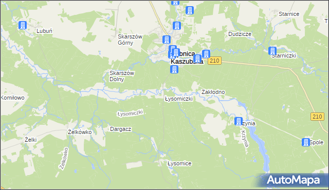 mapa Łysomiczki, Łysomiczki na mapie Targeo