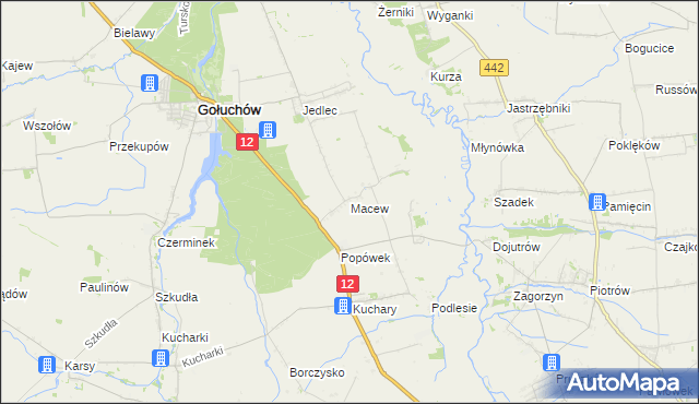 mapa Macew, Macew na mapie Targeo