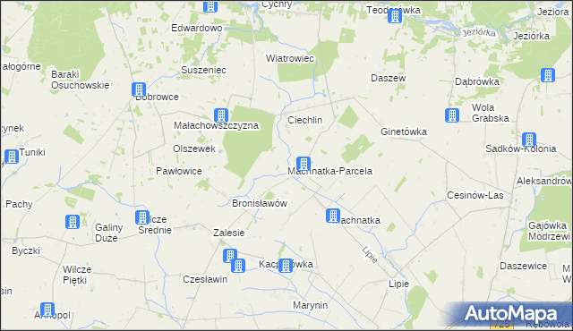 mapa Machnatka-Parcela, Machnatka-Parcela na mapie Targeo