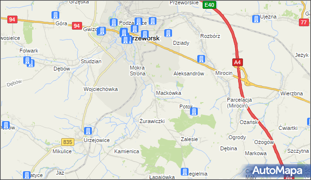 mapa Maćkówka, Maćkówka na mapie Targeo