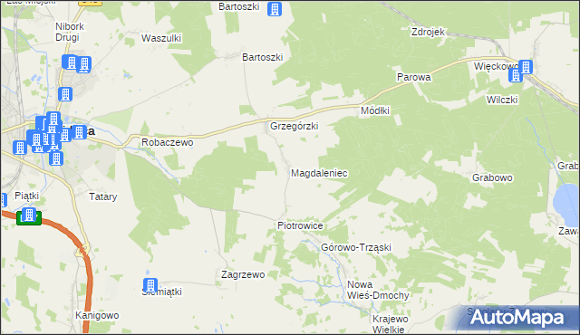 mapa Magdaleniec gmina Nidzica, Magdaleniec gmina Nidzica na mapie Targeo