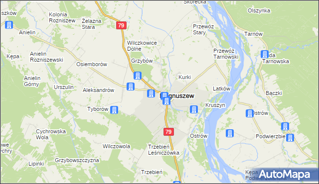 mapa Magnuszew, Magnuszew na mapie Targeo