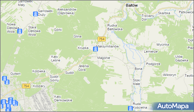 mapa Magonie, Magonie na mapie Targeo