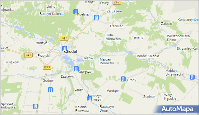 mapa Majdan Borowski, Majdan Borowski na mapie Targeo