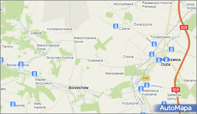 mapa Majdan Borzechowski, Majdan Borzechowski na mapie Targeo