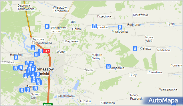 mapa Majdan Górny, Majdan Górny na mapie Targeo