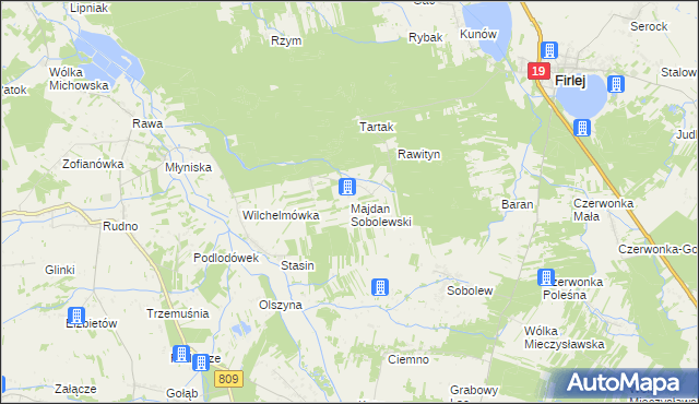 mapa Majdan Sobolewski, Majdan Sobolewski na mapie Targeo