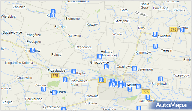 mapa Makocice, Makocice na mapie Targeo