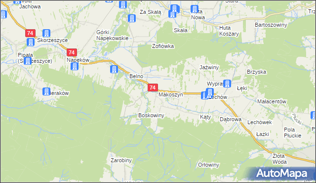 mapa Makoszyn, Makoszyn na mapie Targeo