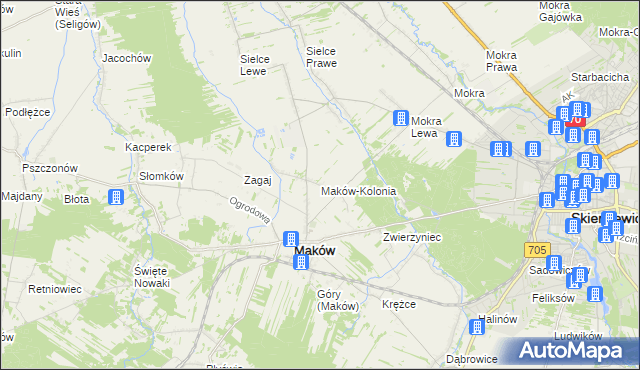 mapa Maków-Kolonia, Maków-Kolonia na mapie Targeo