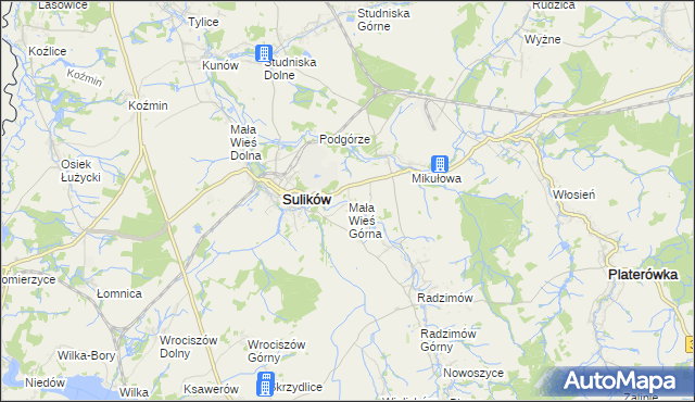 mapa Mała Wieś Górna, Mała Wieś Górna na mapie Targeo