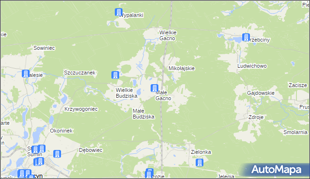mapa Małe Gacno, Małe Gacno na mapie Targeo