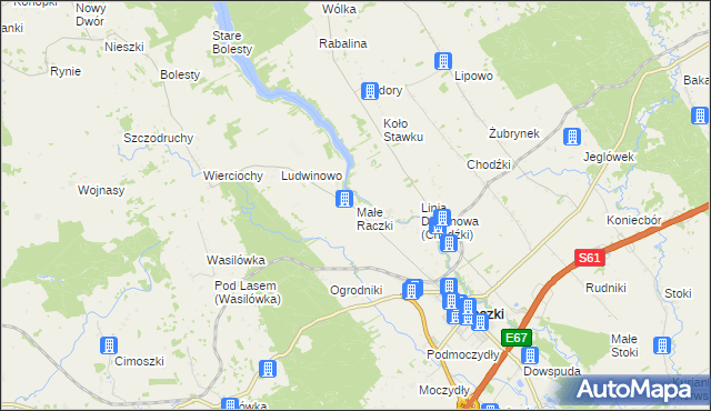 mapa Małe Raczki, Małe Raczki na mapie Targeo