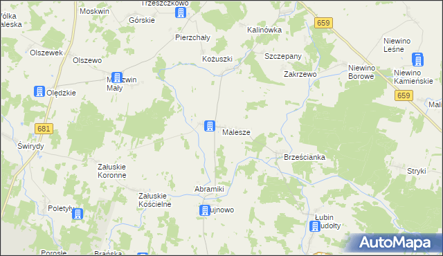 mapa Malesze, Malesze na mapie Targeo