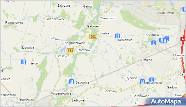 mapa Małkowice gmina Kąty Wrocławskie, Małkowice gmina Kąty Wrocławskie na mapie Targeo