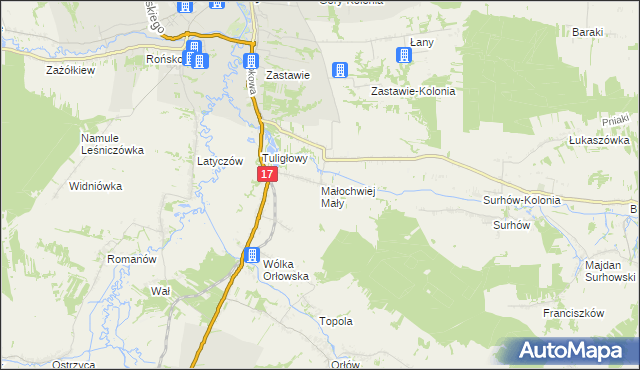 mapa Małochwiej Mały, Małochwiej Mały na mapie Targeo