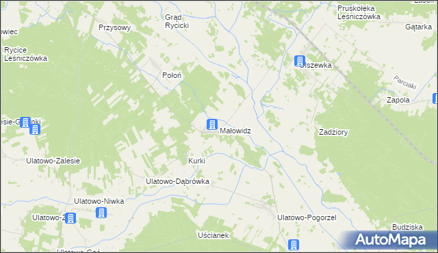 mapa Małowidz, Małowidz na mapie Targeo