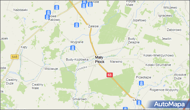 mapa Mały Płock, Mały Płock na mapie Targeo