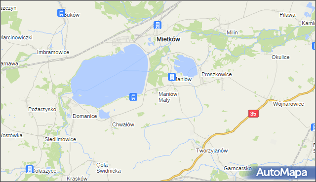 mapa Maniów Mały, Maniów Mały na mapie Targeo
