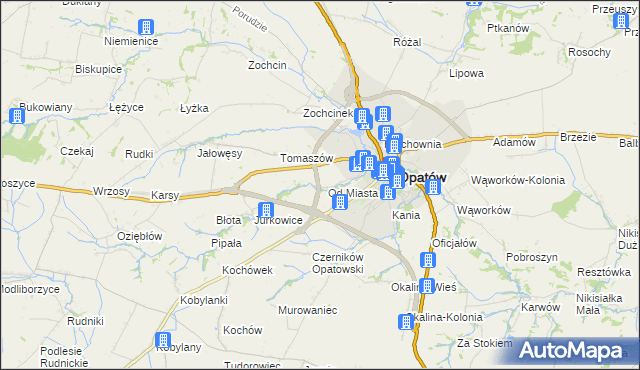 mapa Marcinkowice gmina Opatów, Marcinkowice gmina Opatów na mapie Targeo