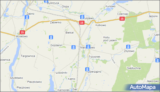 mapa Marcinkowo gmina Mogilno, Marcinkowo gmina Mogilno na mapie Targeo