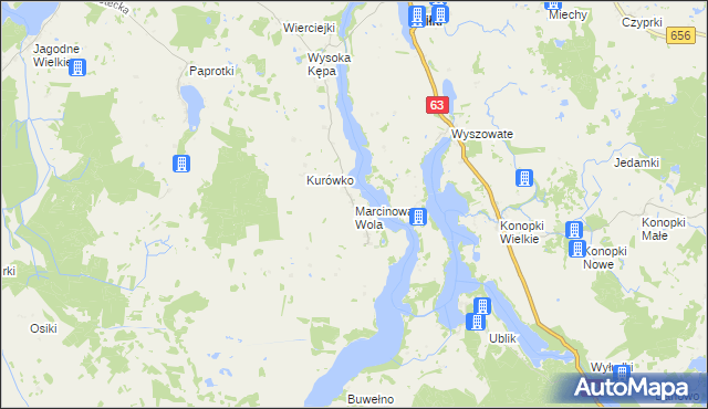 mapa Marcinowa Wola, Marcinowa Wola na mapie Targeo