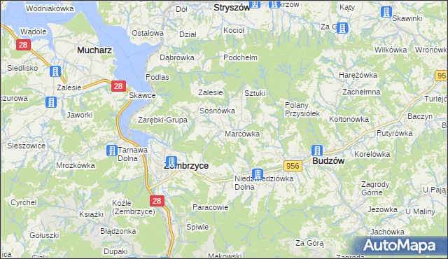 mapa Marcówka, Marcówka na mapie Targeo