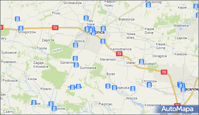 mapa Mariampol gmina Stopnica, Mariampol gmina Stopnica na mapie Targeo