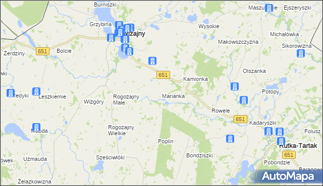 mapa Marianka gmina Wiżajny, Marianka gmina Wiżajny na mapie Targeo