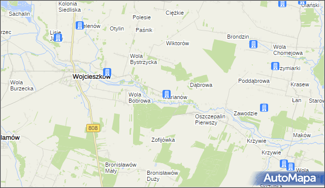 mapa Marianów gmina Wojcieszków, Marianów gmina Wojcieszków na mapie Targeo