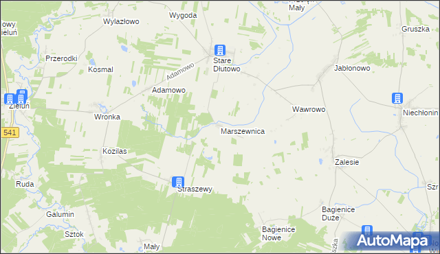 mapa Marszewnica, Marszewnica na mapie Targeo
