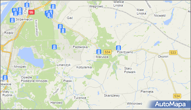 mapa Marusza, Marusza na mapie Targeo