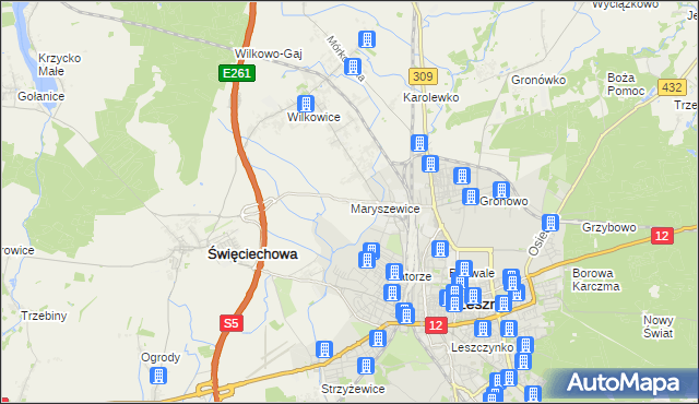 mapa Maryszewice, Maryszewice na mapie Targeo