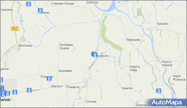 mapa Marzęcino, Marzęcino na mapie Targeo