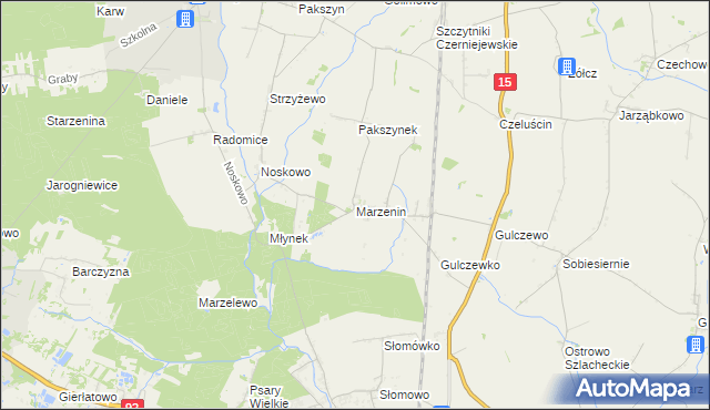 mapa Marzenin gmina Września, Marzenin gmina Września na mapie Targeo