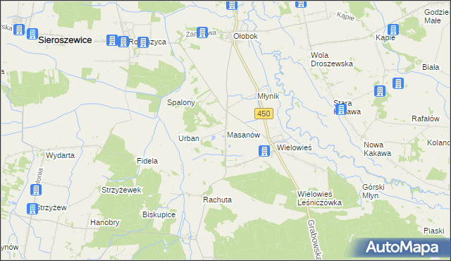mapa Masanów, Masanów na mapie Targeo