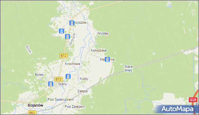 mapa Maziarnia gmina Bojanów, Maziarnia gmina Bojanów na mapie Targeo