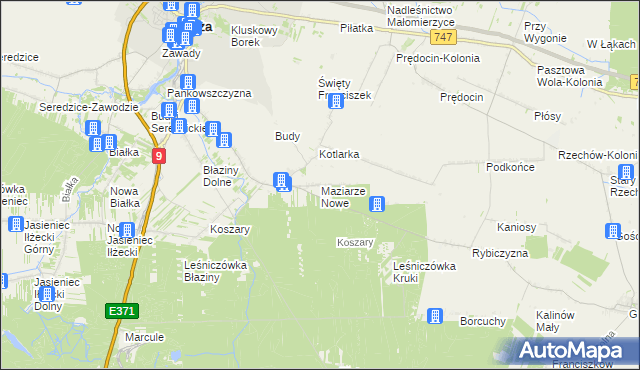 mapa Maziarze Nowe, Maziarze Nowe na mapie Targeo