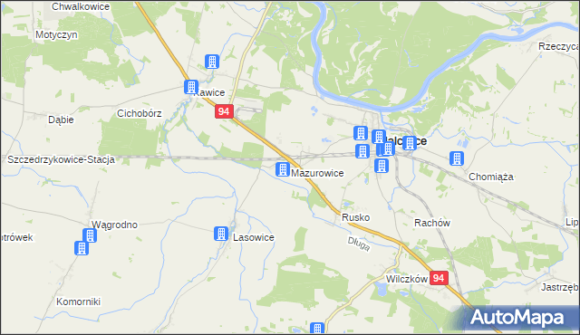 mapa Mazurowice, Mazurowice na mapie Targeo