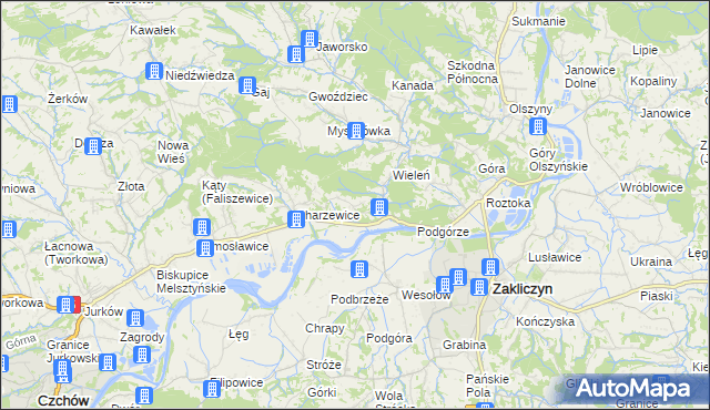 mapa Melsztyn, Melsztyn na mapie Targeo