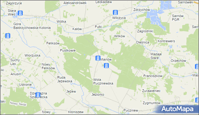 mapa Mianów, Mianów na mapie Targeo
