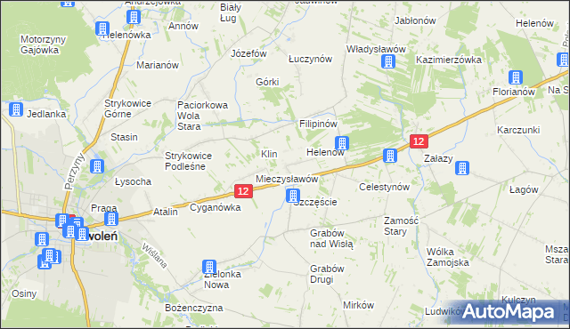 mapa Michalin gmina Zwoleń, Michalin gmina Zwoleń na mapie Targeo